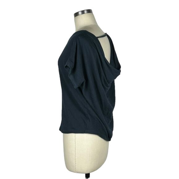 DAILY PRACTICE Blue Cowl Back Short Sleeve Top Women's Size XS Anthropologie - Picture 3 of 6